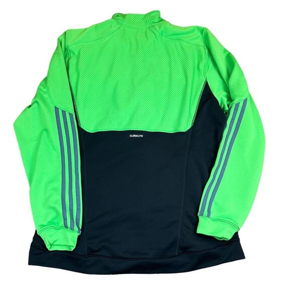Adidas Marathon 10 Track Athletic Jacket Size Large 3 Stripes Green Black White - Picture 3 of 5